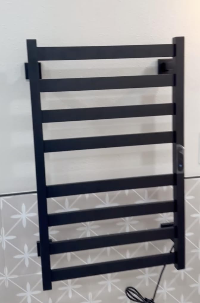 Towel Warmer, Towel Heater Rack for Bathroom, 8-bar Electric Towel Dryer Wall-Mounted Plug-in Bath Heater, 304 Stainless Steel Hot Towel Rack with Timer and Smart Temperature Control customer photo 1