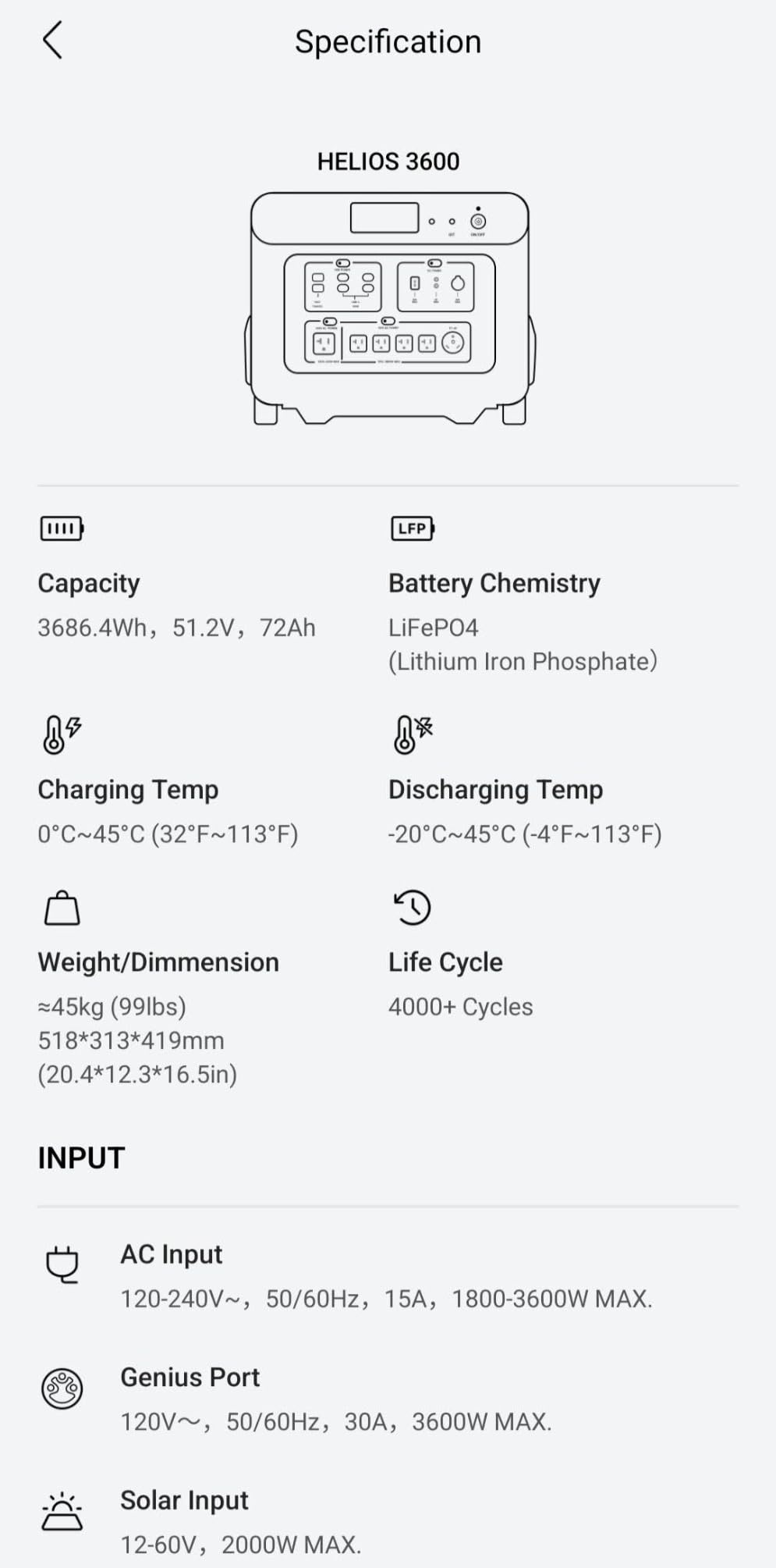 GROWATT HELIOS 3600 Portable Power Station, 3600Wh LFP Solar Generator customer photo 2