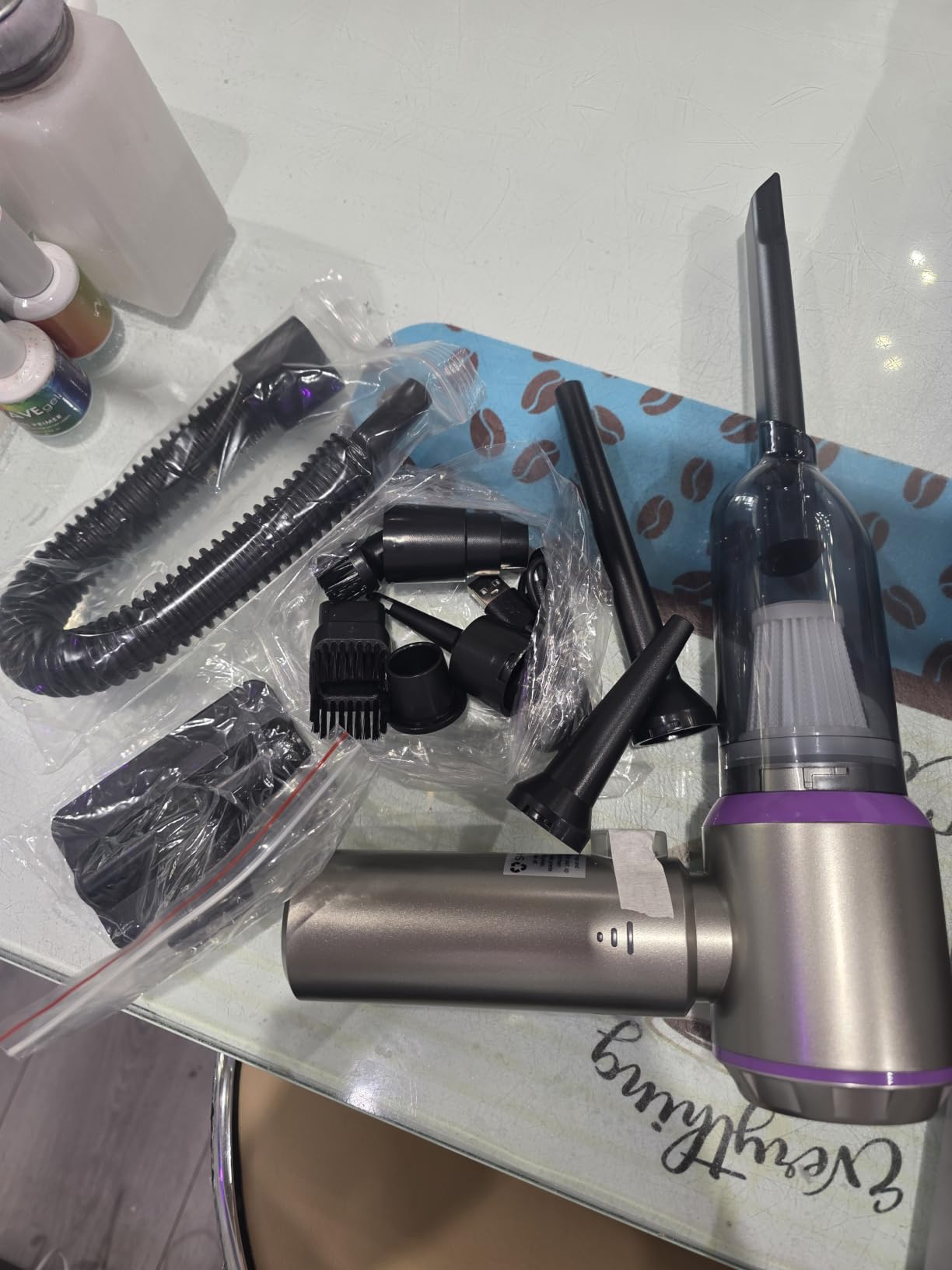 Vacuum/Air Duster Super Power Mini Car Vacuum Cleaner 4-in-1 air Blower Gun customer photo 1
