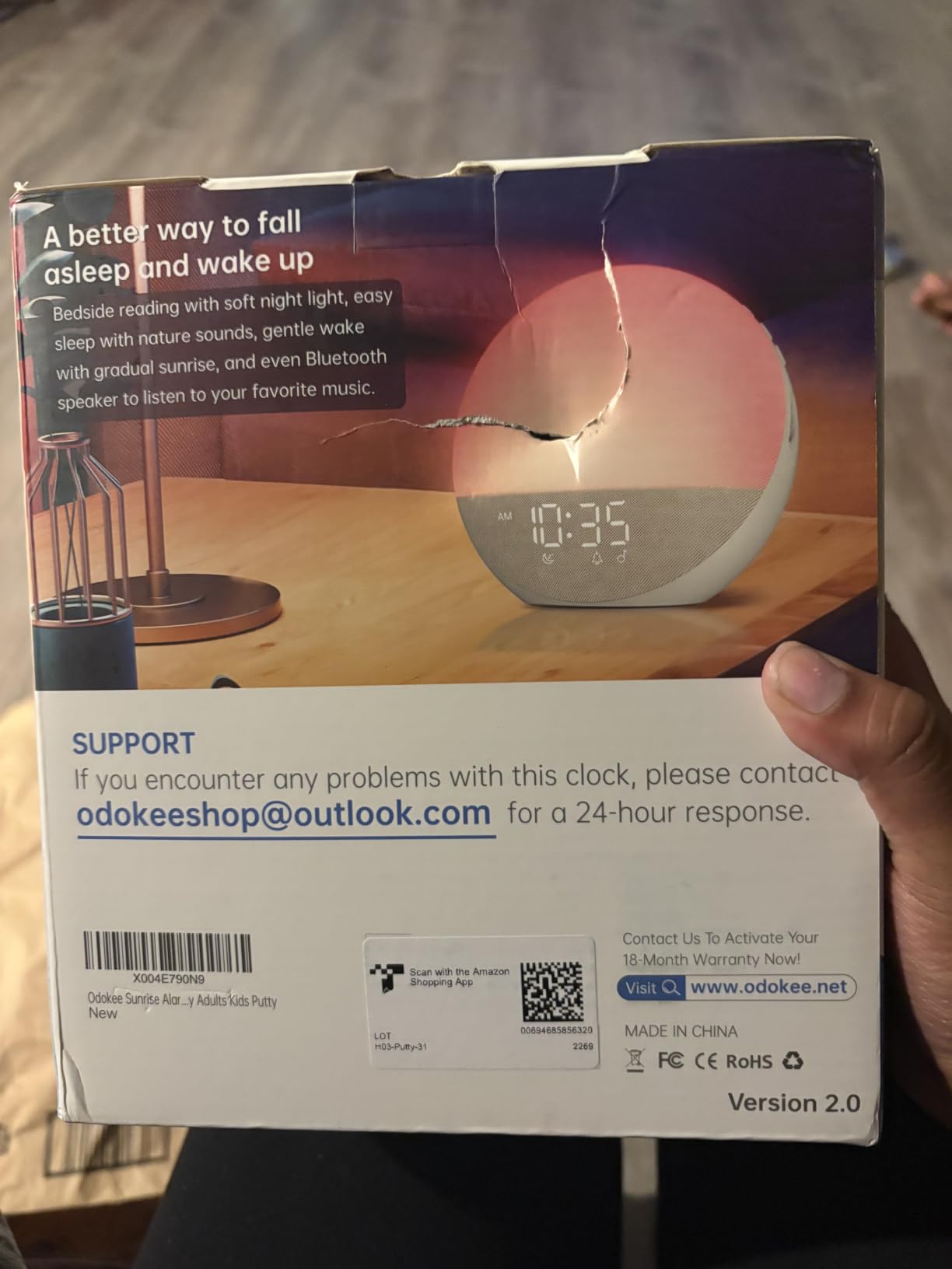 Odokee Sunrise Alarm Clock White Noise Machine: Natural Wake Up Light customer photo 1