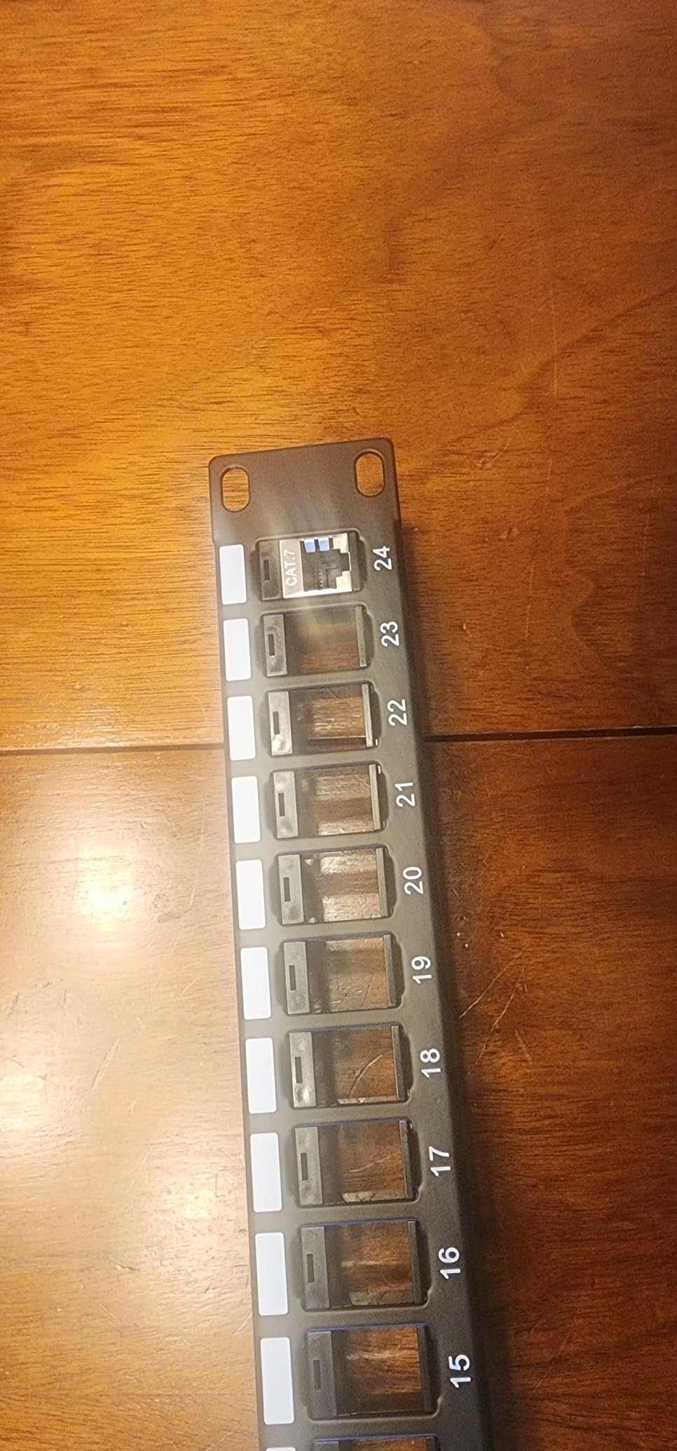 Sokqovt 12 Port Mini Blank Keystone Patch Panel with Snap-in Design, Cat6 Network Patch Panel 1U 10 inch, Rack Mount Ethernet Patch Panel (for Slim Keystone Only) customer photo 1