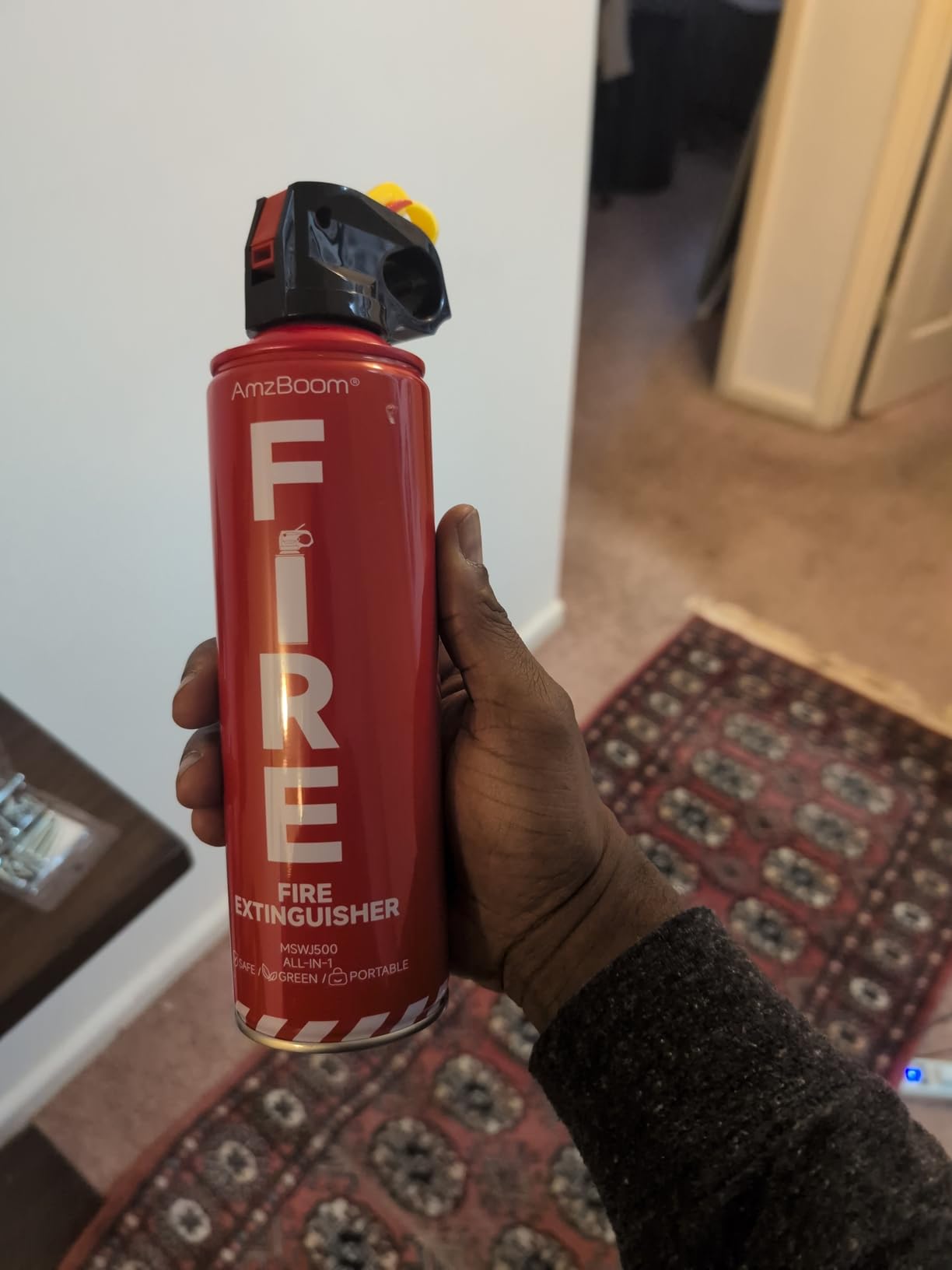 AmzBoom 2-Pack Fire Extinguisher for Home, Kitchen, Car, and Grill with Mounting Bracket– Extinguishing Spray, Compact A, B, C, K – Eco-Friendly, Prevents Reignition. customer photo 2