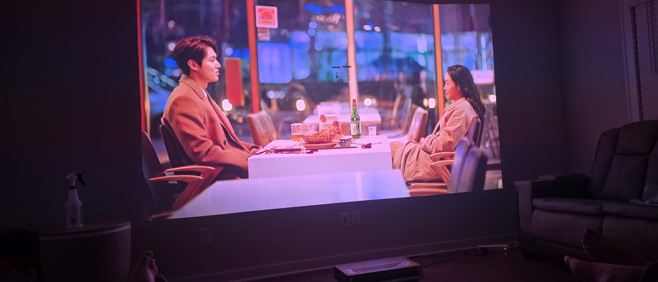 Hisense PL2, Ultra Short Throw Home Theater Laser Projector, 80” – 150”, 4K UHD, 2,700 Lumens, 3000:1 Contrast, Dolby Vision & Atmos, 3D, Google TV, WIFI 6E customer photo 2
