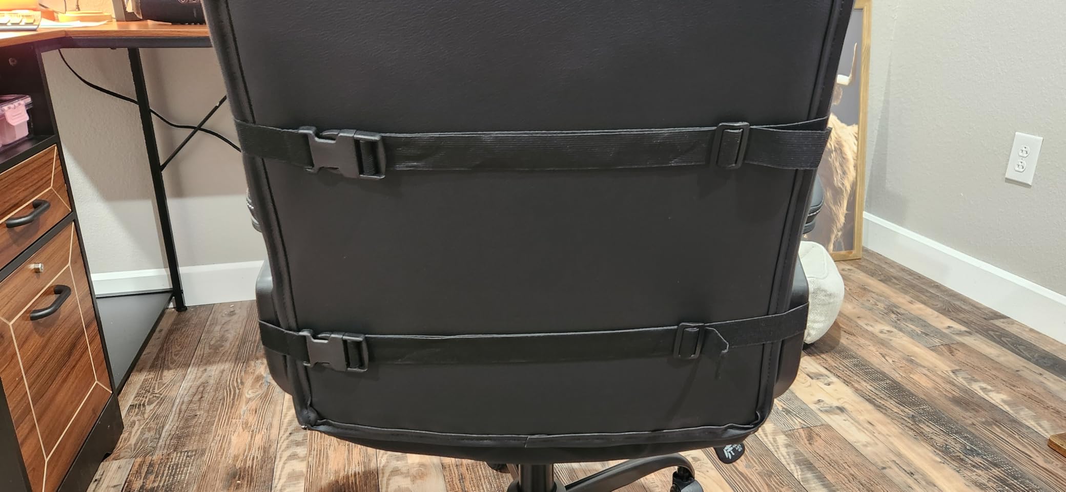 AUVON Lumbar Support Pillow for Office Chair with Patented Bulge for Lower Back Support, Ergonomic Office Home Essentials Improve Posture, Memory Foam Chair Cushion with Straps for Home, Office, Car customer photo 1