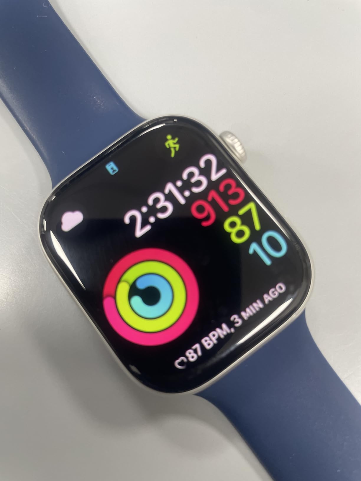 Apple Watch Series 10 [GPS, 46mm] - Silver Aluminum Case with Denim Sport Band, S/M (Renewed) customer photo 1