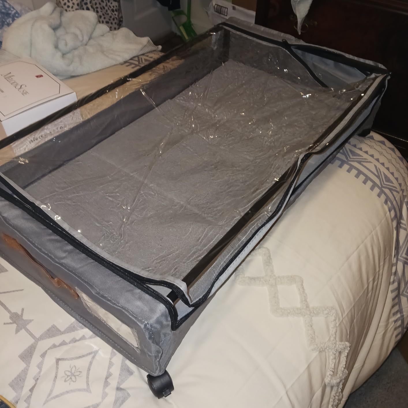 Under Bed Storage with Wheels 2Pack Storage Containers with Clear Window | Under Bed Drawers Rolling Under Bed Storage for Clothes, Shoes, Blankets (30.71 x 16.93 x 6.69 in, Dark Grey) customer photo 1
