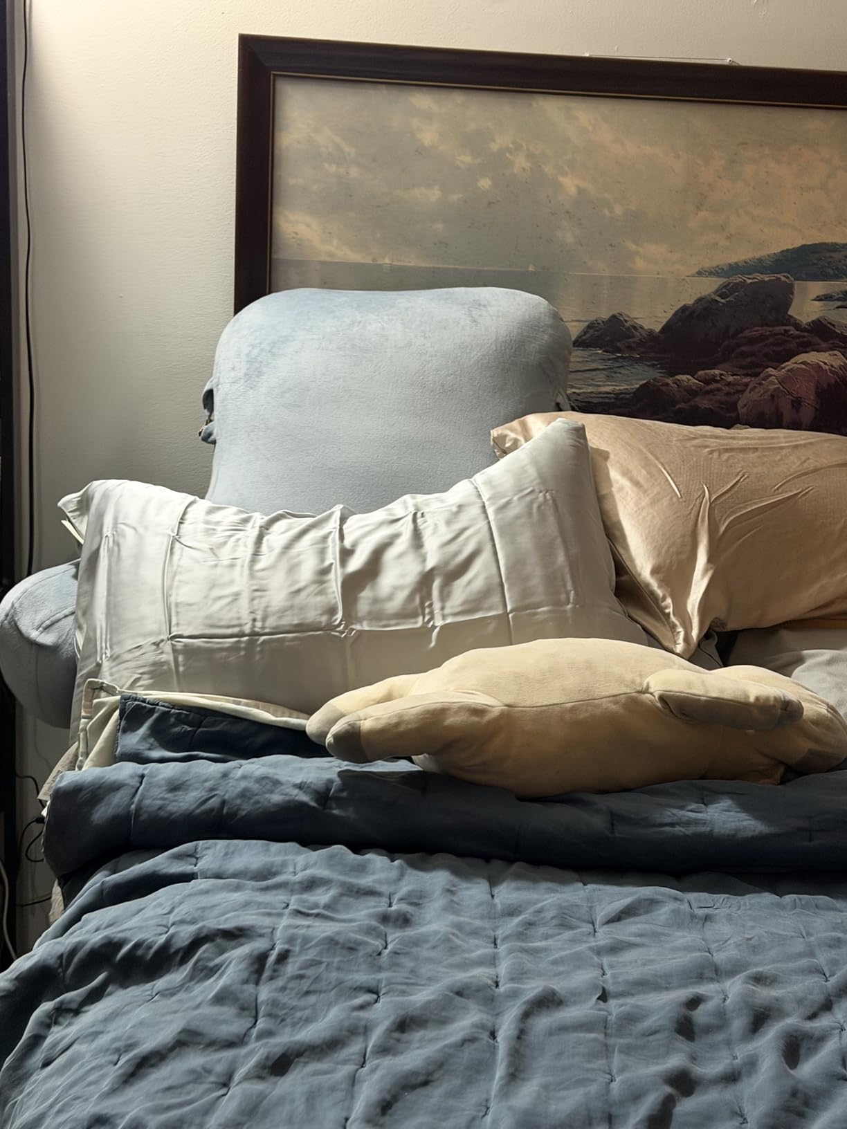 Side Sleeper Pillows for Neck & Shoulder Comfort - Ergonomic Curved Crescent Design, Adjustable Shredded Memory Foam, Cooling & Soft Cover, Extra Fill Included, Queen Size customer photo 1