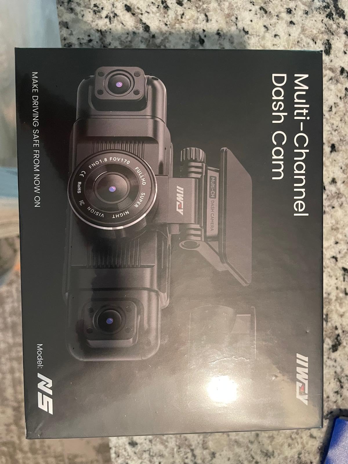 IIWEY N5 4 Channel Dash Cam for Cars, 360° View 2K Front 1080P Rear Inside customer photo 1