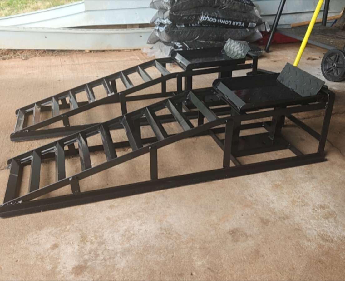 2PCS 5 Ton Hydraulic Car Ramps with Jack, Lift Height 9