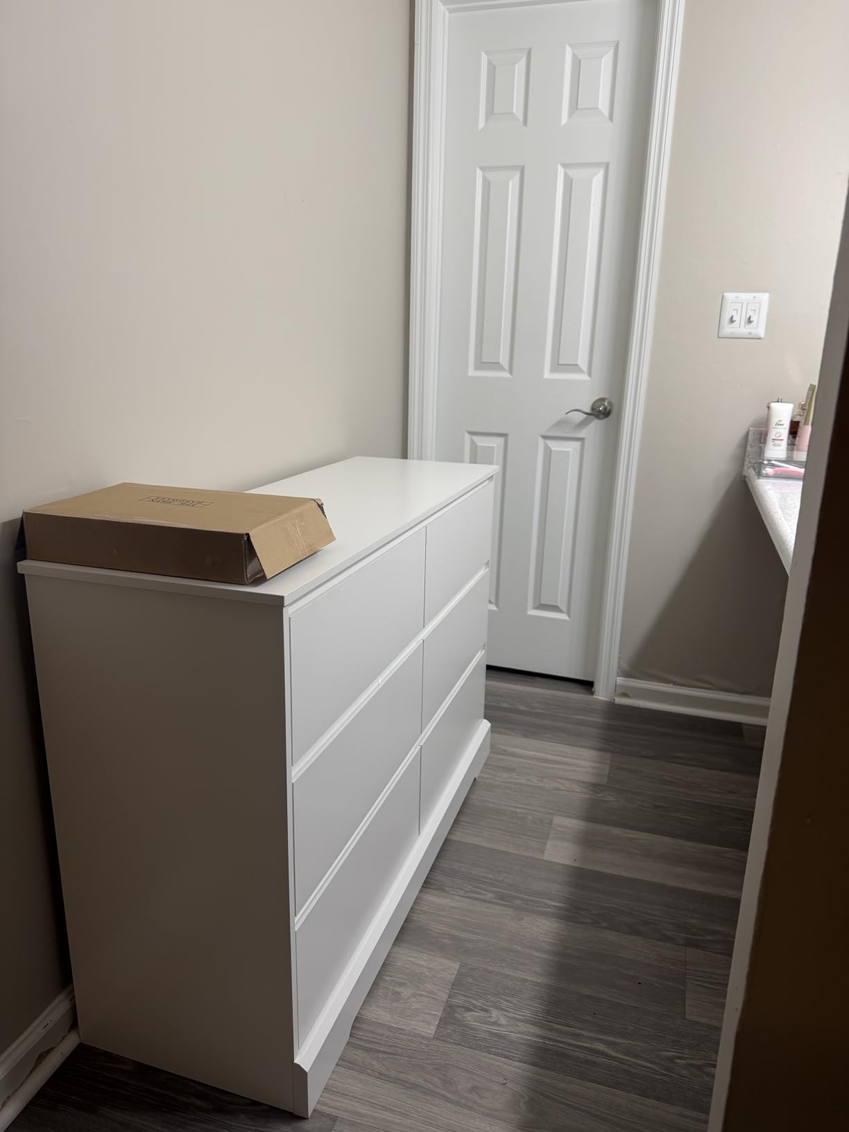 FOTOSOK Black Dresser for Bedroom, Modern 6 Drawer Double Dresser | 47.2
