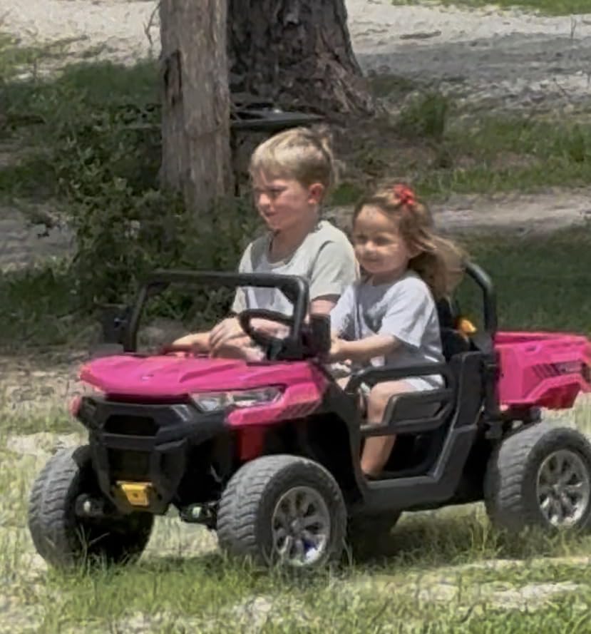 24V Ride on Toys for Kids 4-8, 2 Seater Electric Car with Dump Bed, Black customer photo 1