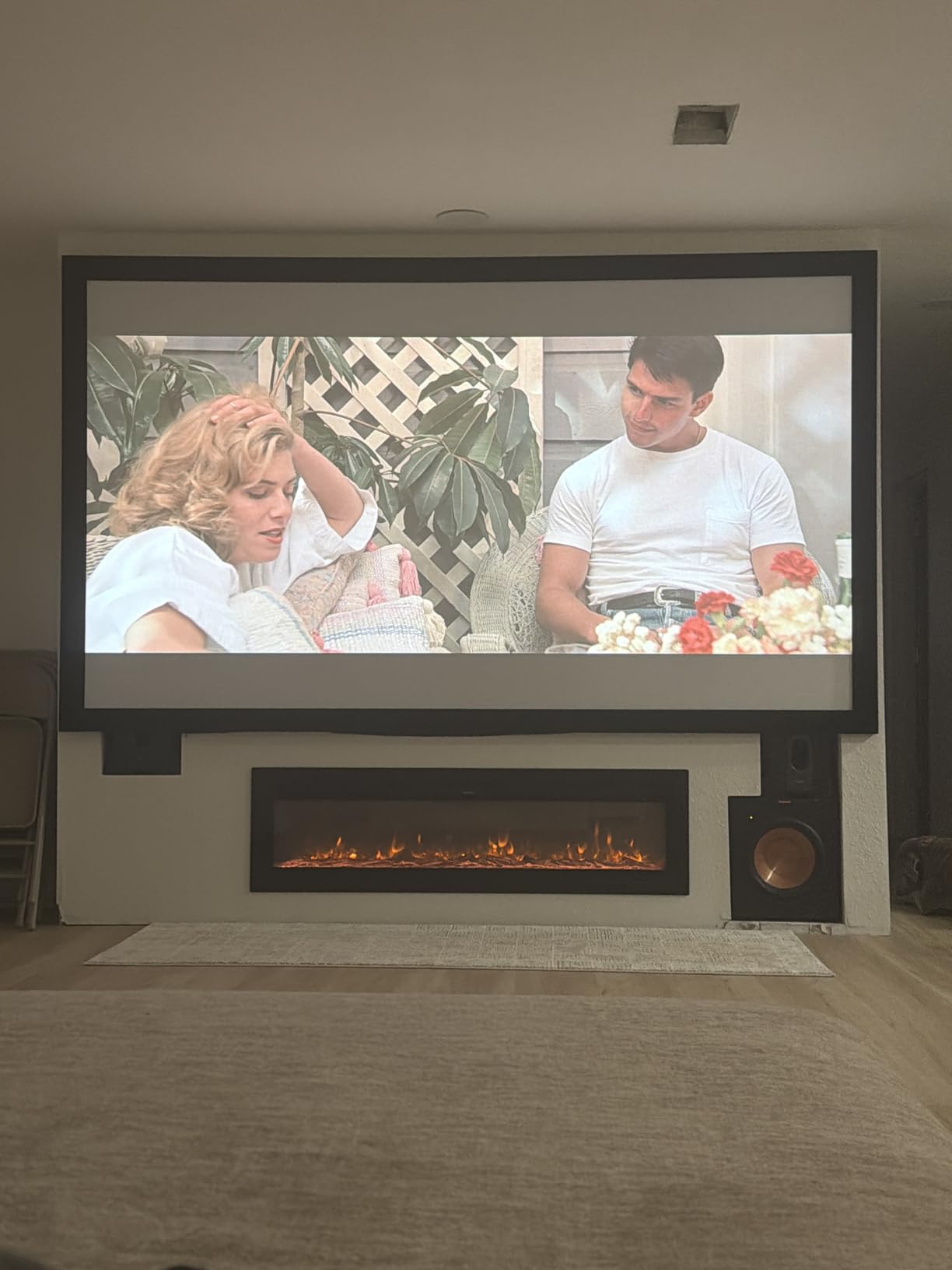 EUHOMY 50 Inch Electric Fireplace Wall Recessed and Wall Mounted with Adjustable Flame Color, Fireplace Heater with Remote Control, Linear Fireplace with Timer, Touch Screen, Log & Crystal, 750/1500W | Adjustable Flame Color, Remote Control, Timer, Touch Screen, Log and Crystal, 750W/1500W Fireplace Heater customer photo 1