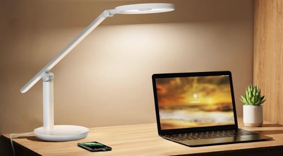 Honeywell H6 Desk Lamp for Home Office, Dimmable Reading Table Light, White | Sunturalux CRI≥97, RG0 Low Blue Light, Flicker-Free, 800LM Dimmable with Timer for Webcam, Study, Office & Bedroom customer photo 2