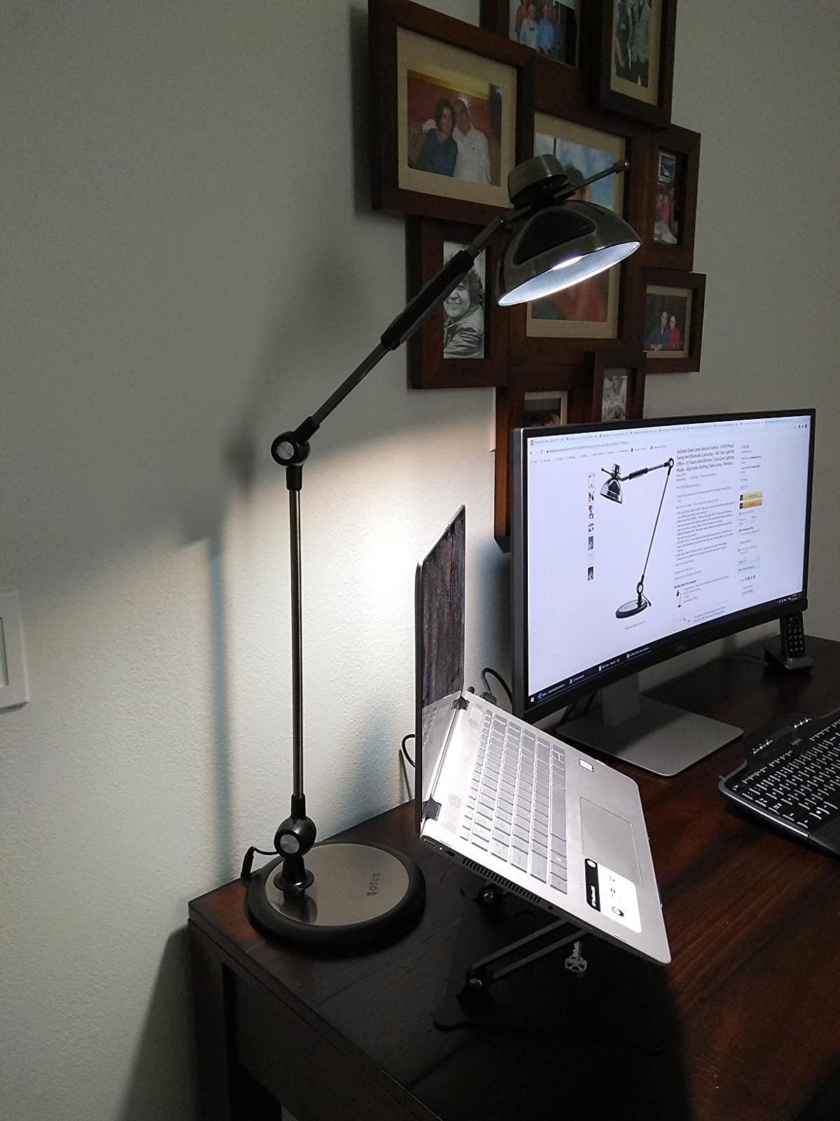 OTUS Tall LED Architect Desk Lamp for Home Office, Gesture Control, Brass customer photo 1