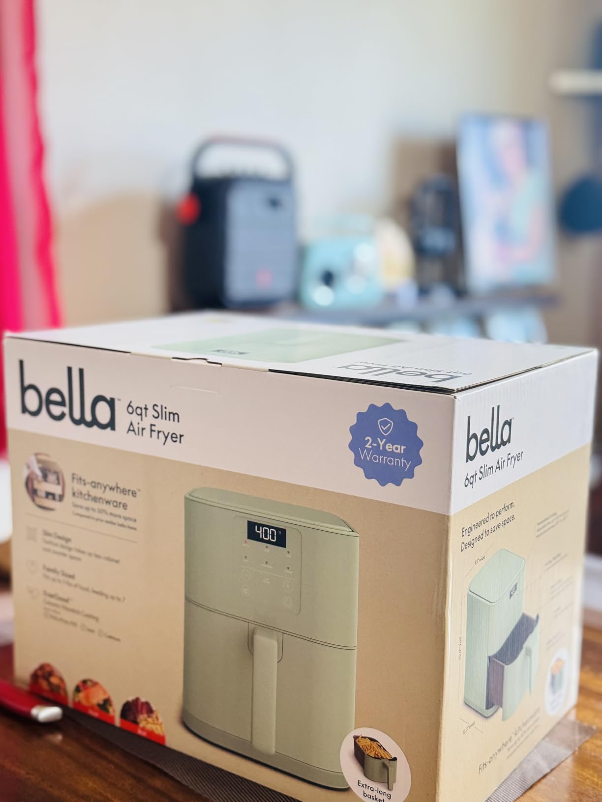 bella Fits-Anywhere 6qt Slim Air Fryer, Non-Toxic Coating, Oatmilk customer photo 2