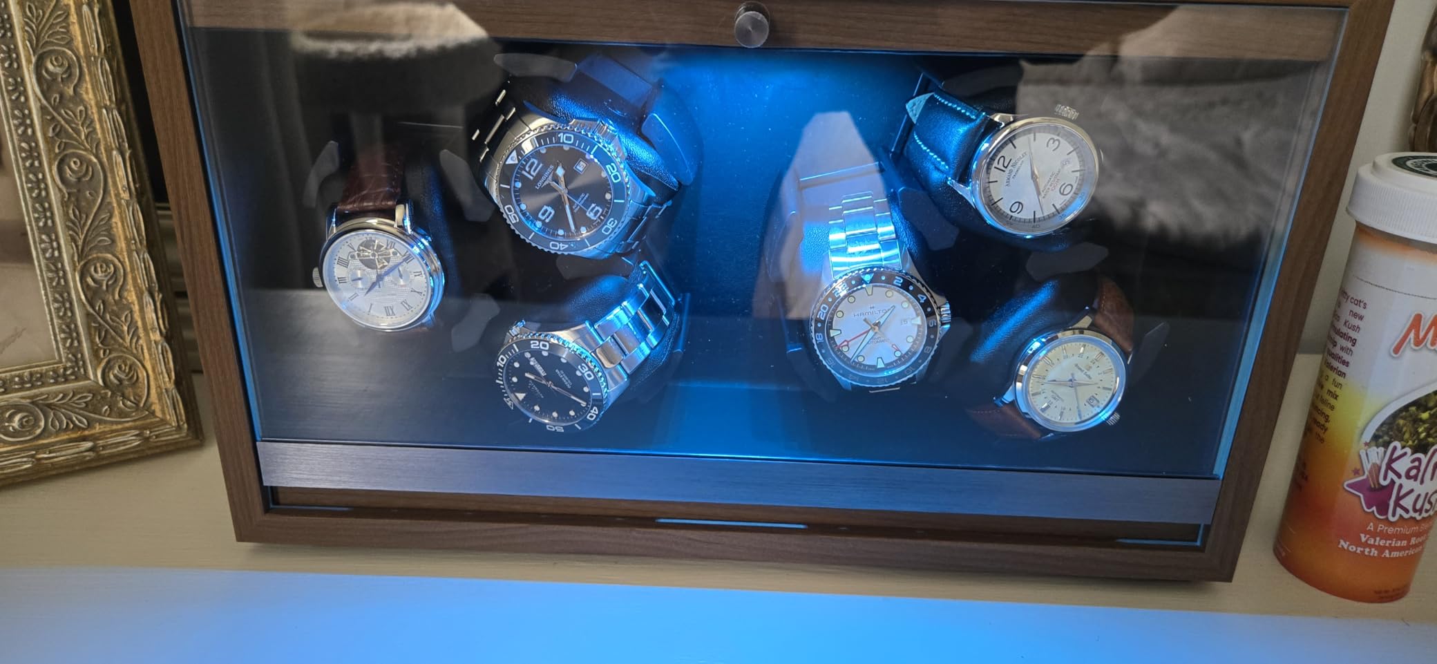 ANWBROAD Watch Winder for Automatic Watches, Watch Winder Box 6 with LED customer photo 2