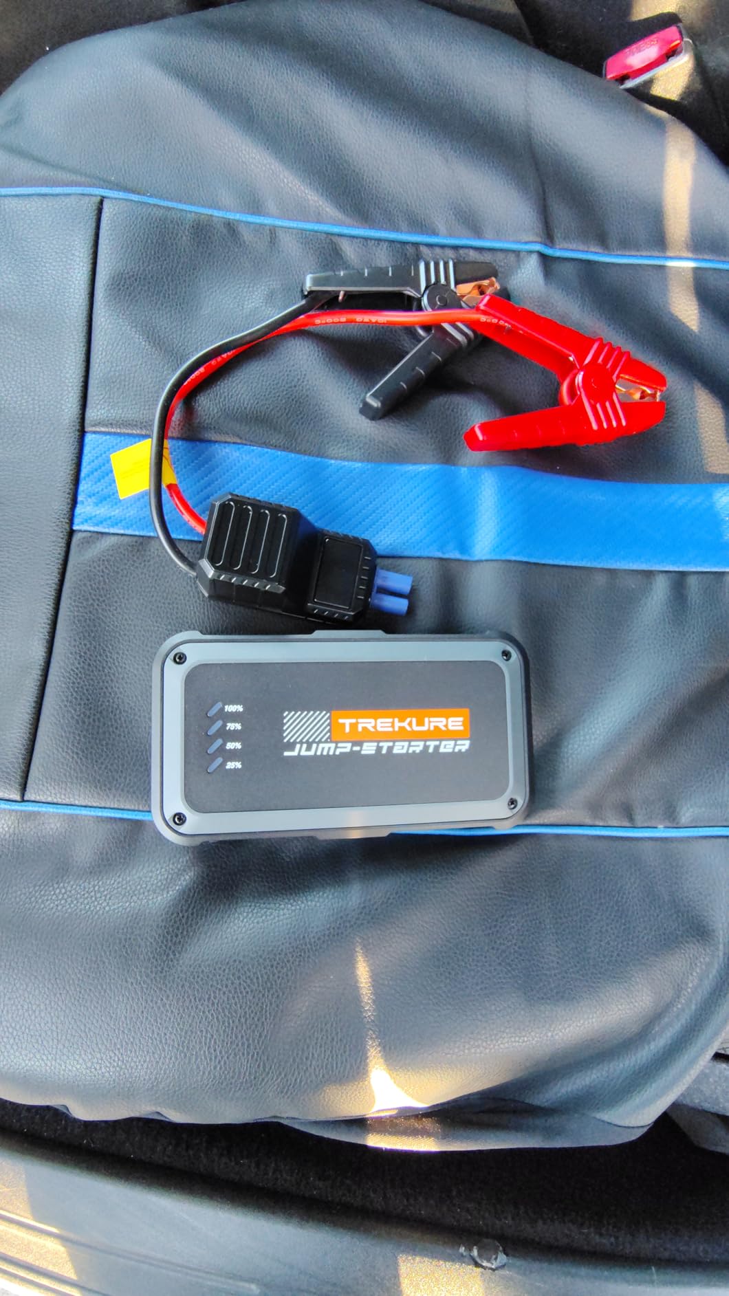TREKURE Portable Car Battery Jump Starter 4000A 16800mAh Jump Box, Car Battery Jumper Starter Portable Jumper Cables for car(8.0L Gas/6.5L Diesel), Fast Charge, Lights, Compact customer photo 2