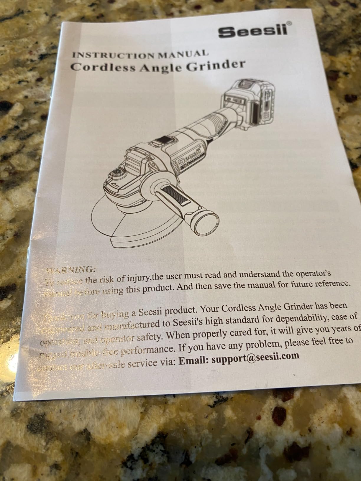 SEESII Cordless Angle Grinder 4-1/2 Inch, 10000RPM Brushless Motor customer photo 2
