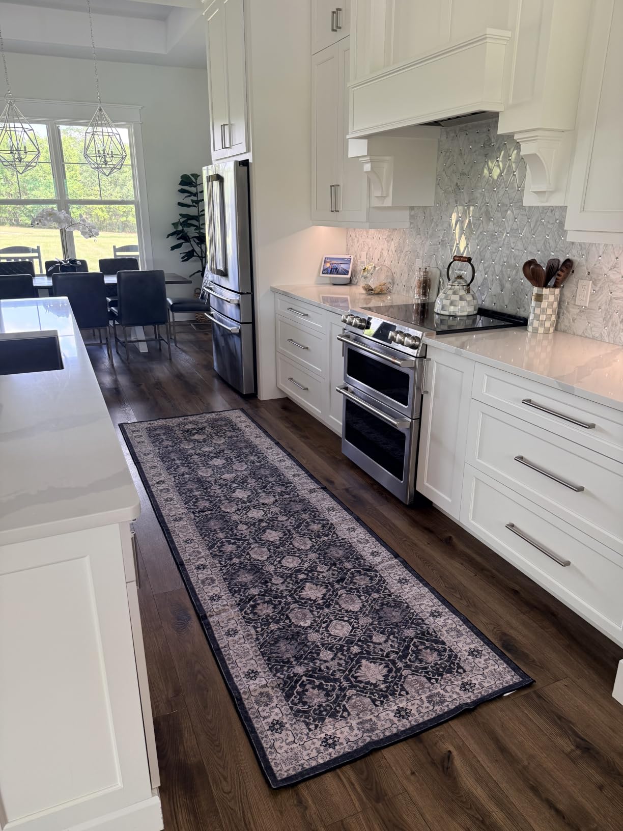 5x7 Living Room Area Rugs: Washable Non-Slip Stain Resistant Rug for Bedroom Dining Room Vintage Ultra Soft Indoor Carpet for Nursery Kitchen Farmhouse Thin Floor Mat for Home Office (5x7 Beige) customer photo 1