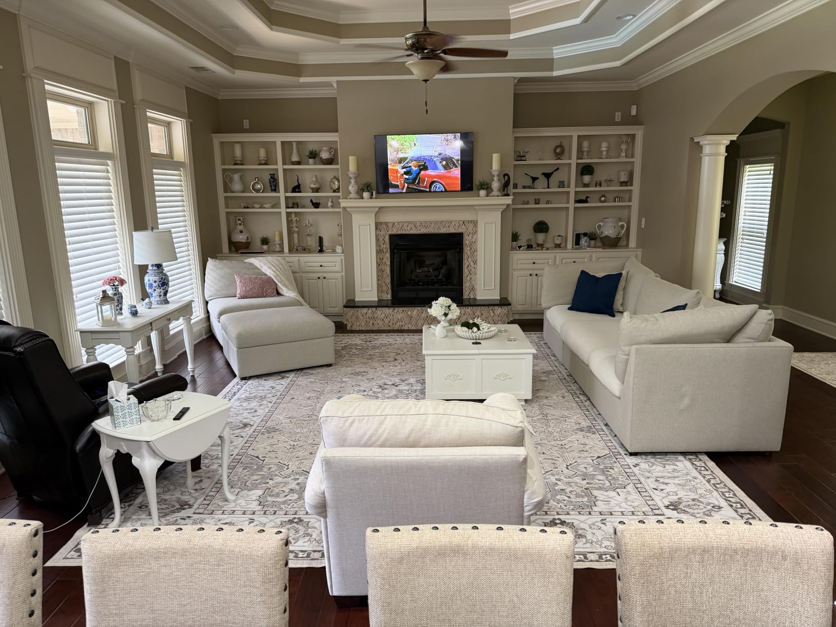 Washable Large 9x12 Area Rug - Living Room Oriental Non Slip Soft Rugs Indoor Low Pile Stain Resistant Carpet for Bedroom Dining Room Farmhouse Distressed Thin Home Decor Floor Mat (9x12 Beige) customer photo 1