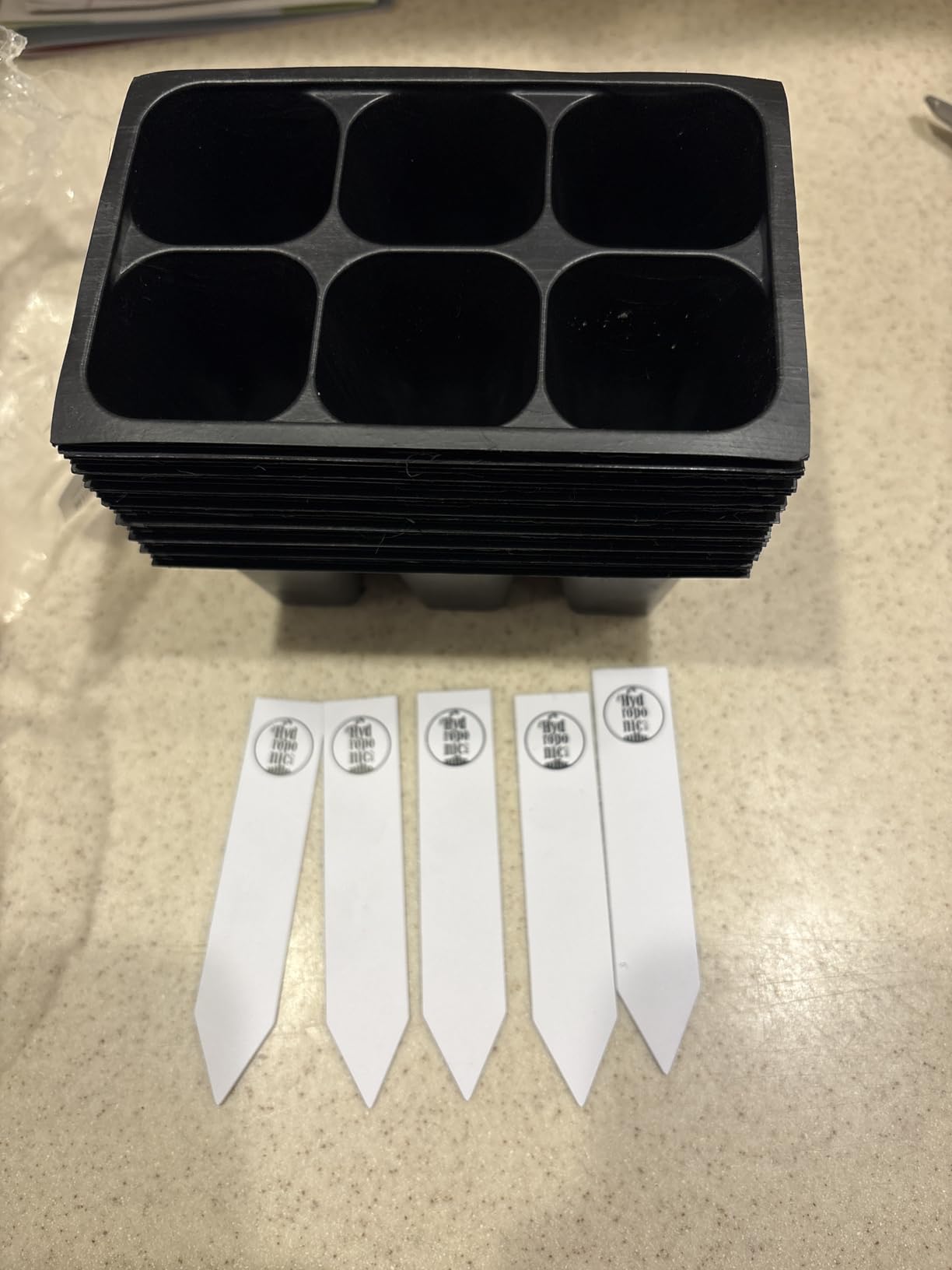 The Hydroponic City Seed Starter Trays, 216-Cell Seedling Starter Trays (36 Trays - 6 Cells Each) + Plant Stakes customer photo 2