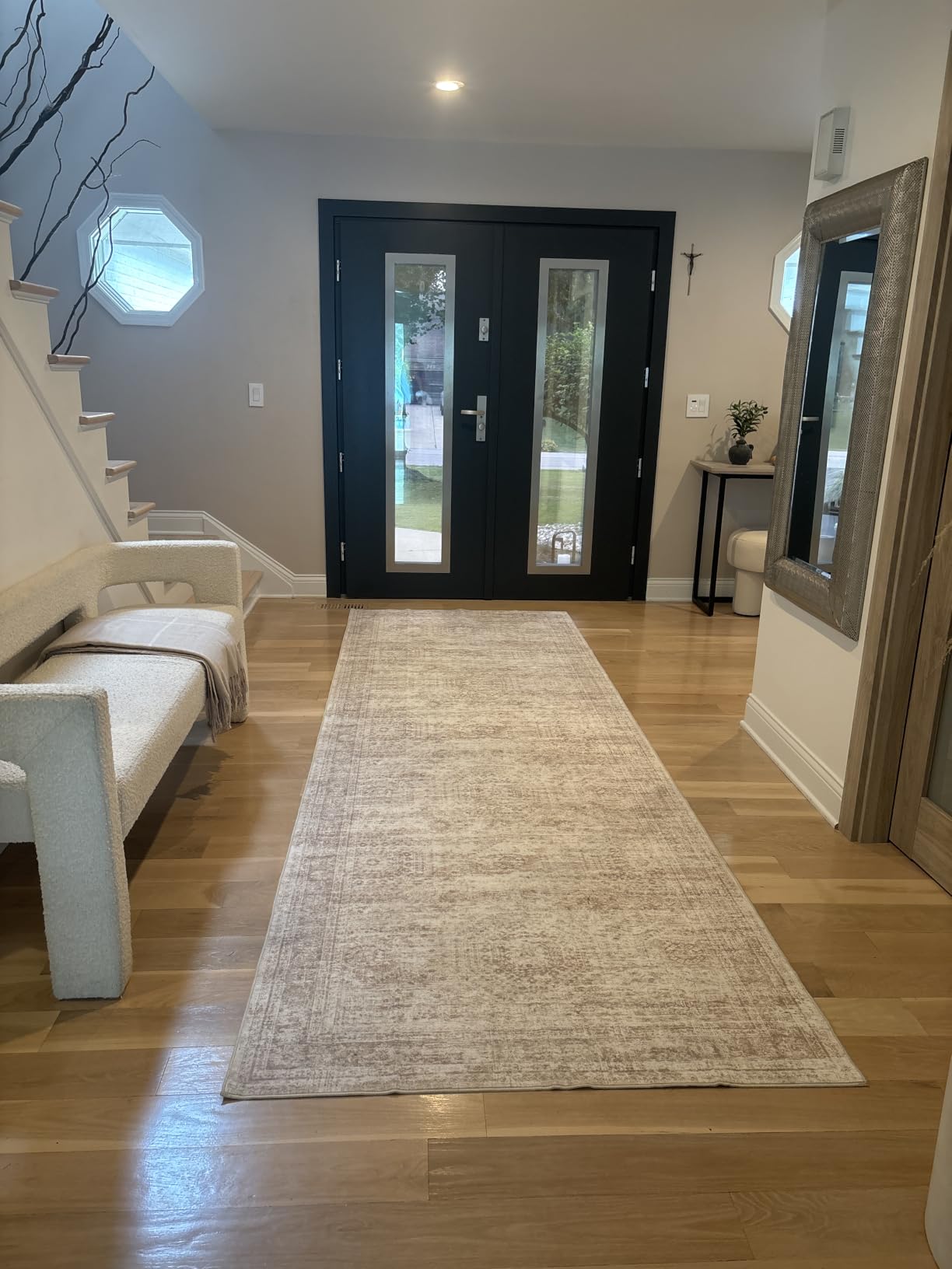 2x8 Runner Rug Non Slip,Washable Hallway Runner Rug,Beige | Neutral Rugs for Kitchen,Entryway,Bedroom,Bathroom,Nursery Room,Thin,Soft Runner Rug,Stain Resistant Indoor Carpet customer photo 2