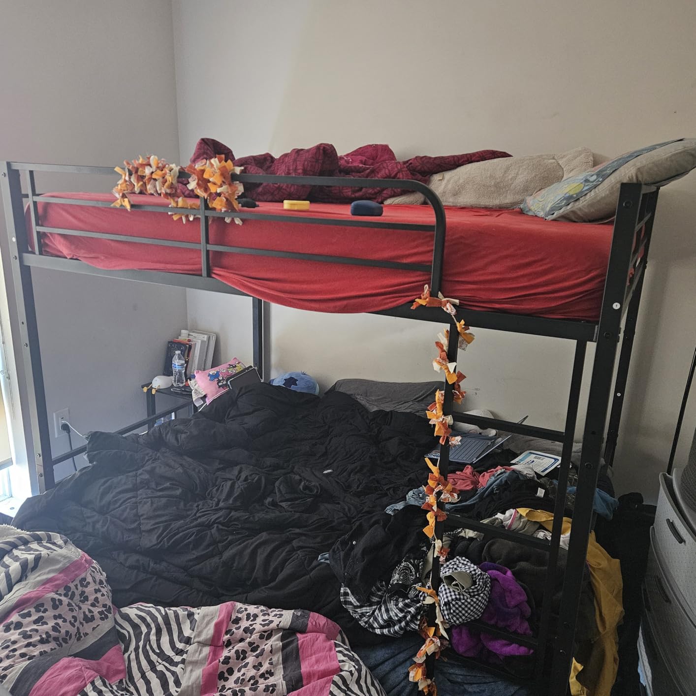 Full Over Full Metal Bunk Bed Frame, Heavy Duty Design, Black | Safety Guardrails & Ladder with Durable Metal Slats, No Box Spring Needed, Space-Saving Bed for Adults and Teens customer photo 2