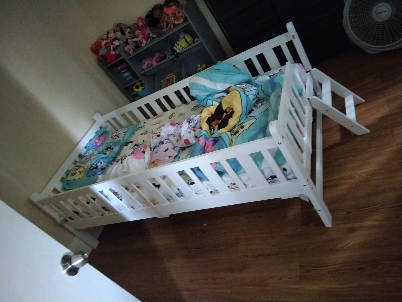 LUMISOL Twin Size Kids Montessori Floor Bed with Storage Drawers, White | Wood Platform Bed with Fence Guardrails and Ladder, Low Profile Bed with Wood Slat Support, No Box Spring Needed customer photo 1