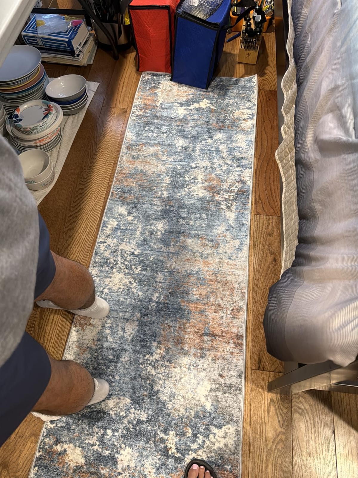 3x10 ft Long Hallway Runner Rug - Non-Slip Washable Kitchen Floor Rug with Rubber Backing, Modern Low Pile Thin Wide Carpet Runners for Bedroom, Entryway Indoor (Brown Beige, 3x10) customer photo 1