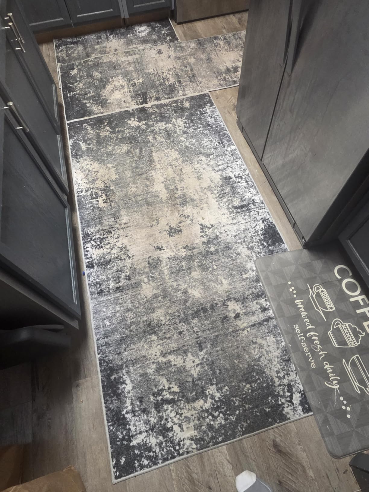 3x10 ft Long Hallway Runner Rug - Non-Slip Washable Kitchen Floor Rug with Rubber Backing, Modern Low Pile Thin Wide Carpet Runners for Bedroom, Entryway Indoor (Brown Beige, 3x10) customer photo 2