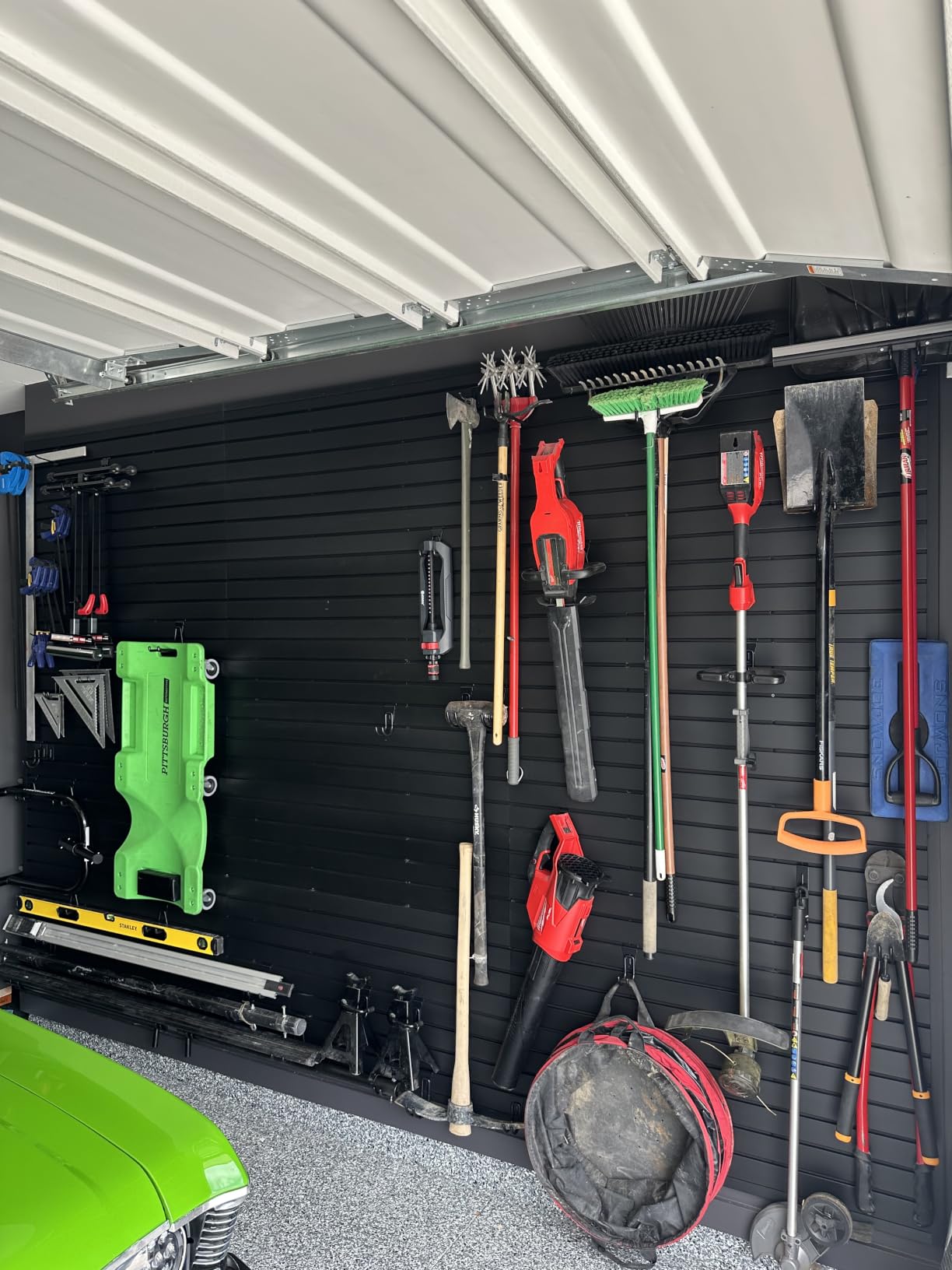 VEVOR Slat Wall Paneling, 8 x 4 ft, PVC Garage Slatwall without Accessories, Black Slat Wall Easy-to-Install Adjustable Slatwall Panel with Coupling Structure & DIY Cutting, Fits for Storage & Display customer photo 2