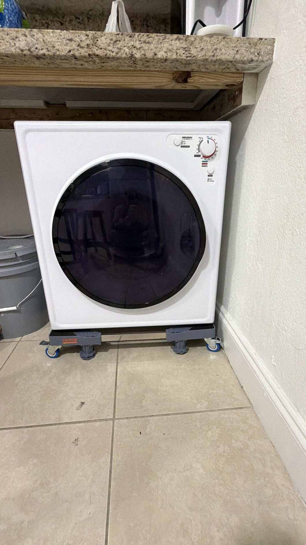 ROVSUN 2.6 Cu.Ft. Portable Dryers for Laundry, Compact Portable Clothes Dryer with Stainless Steel Tub, Dryer Machine, 110V Electric Dryer with Control Knob for Apartment, Dorm, RV, White, 1400W customer photo 2