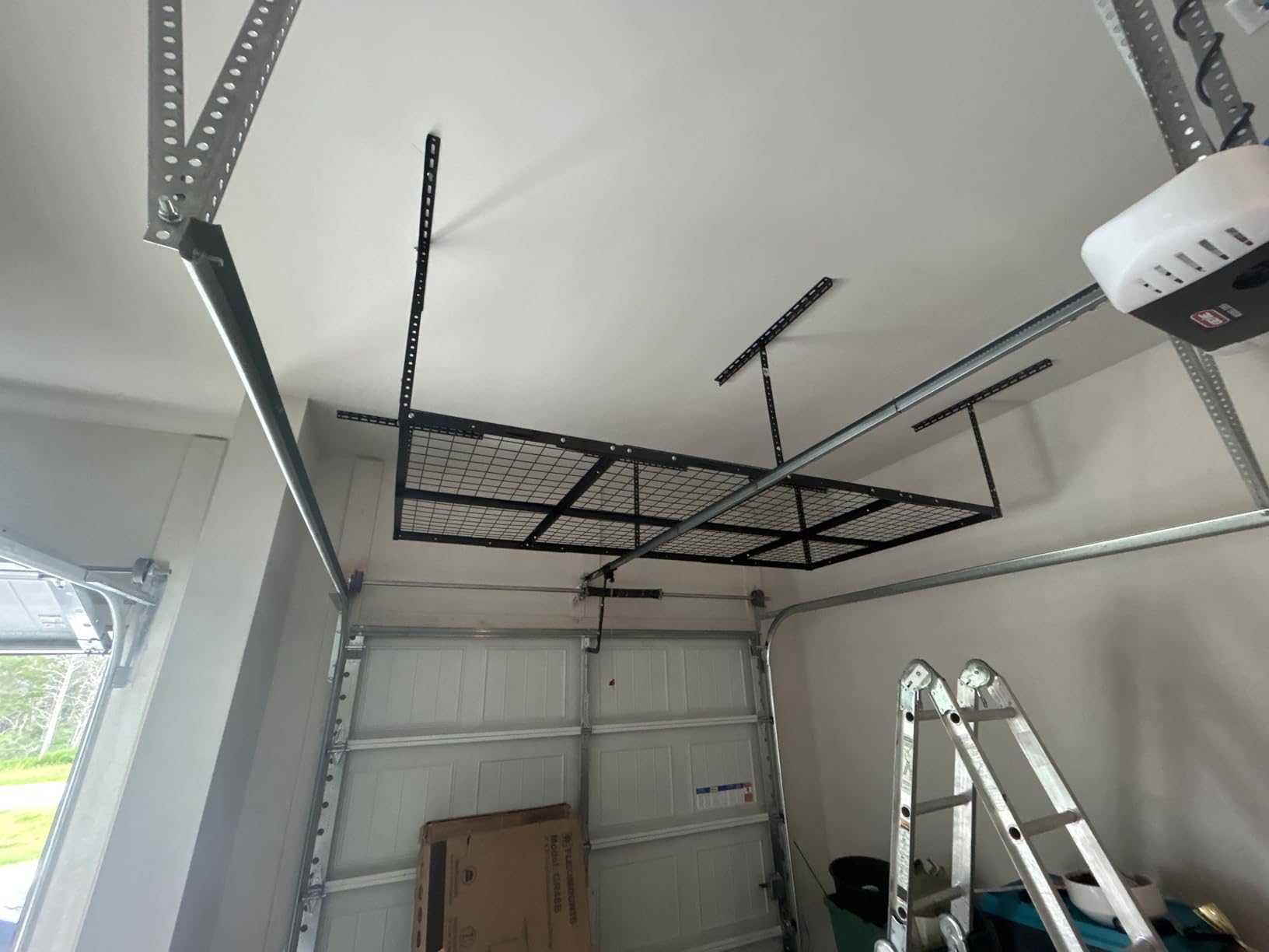 2x8ft Overhead Ceiling Garage Storage Rack, 400LBS Capacity, Black customer photo 1