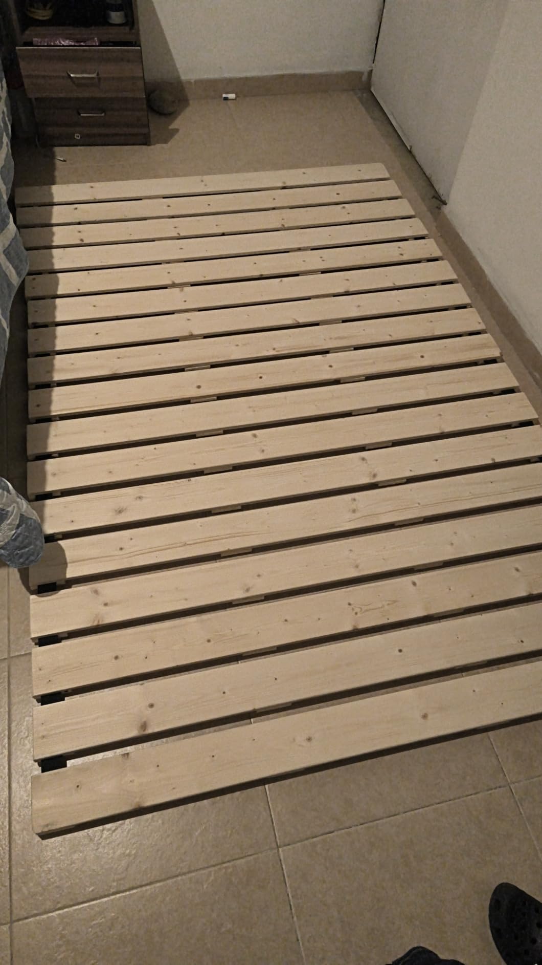 Floor Bed Frame King Size, Breathable Wooden Bed Plate, Wood Roll-Type Slatted Bed for Japanese Futon Mattress, Floor Sleep Bedding (King) customer photo 1