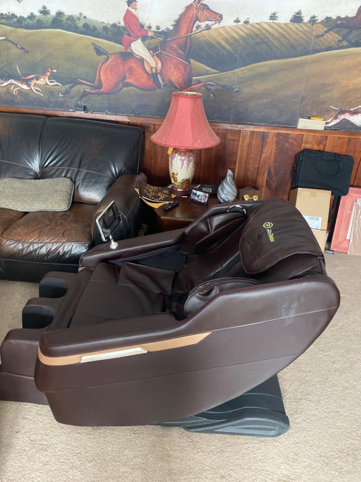 Real Relax Full Body Shiatsu Massage Chair for Home Relaxation | Zero Gravity Recline, Pre-Assembled, 6 Auto Modes, Foot Massage, Waist & Calf Heating, Bluetooth, Brown customer photo 1