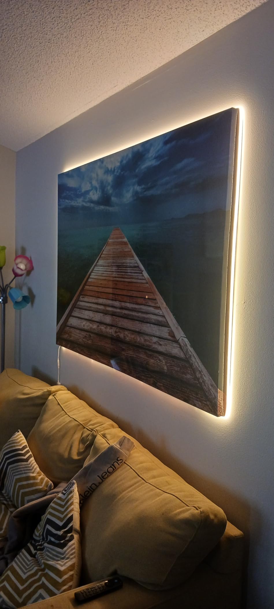 Lamomo COB LED Strip Lights Pro, 16.4Ft Warm White Dimmable Self-Adhesive Led Rope Light with Remote, Flexible Cuttable Waterproof 3000K Silicone Neon Tape Lights for Bedroom, Indoor, Outdoor, Cabinet customer photo 1