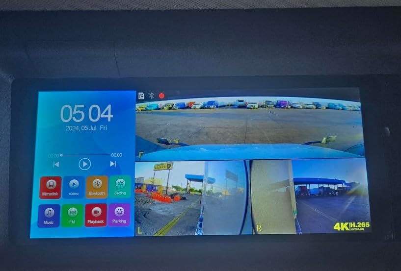 RV Backup Camera with Carplay Android Auto for RV Horse Trailer Semi Box Truck,1080P HD 4 Splits 10.36