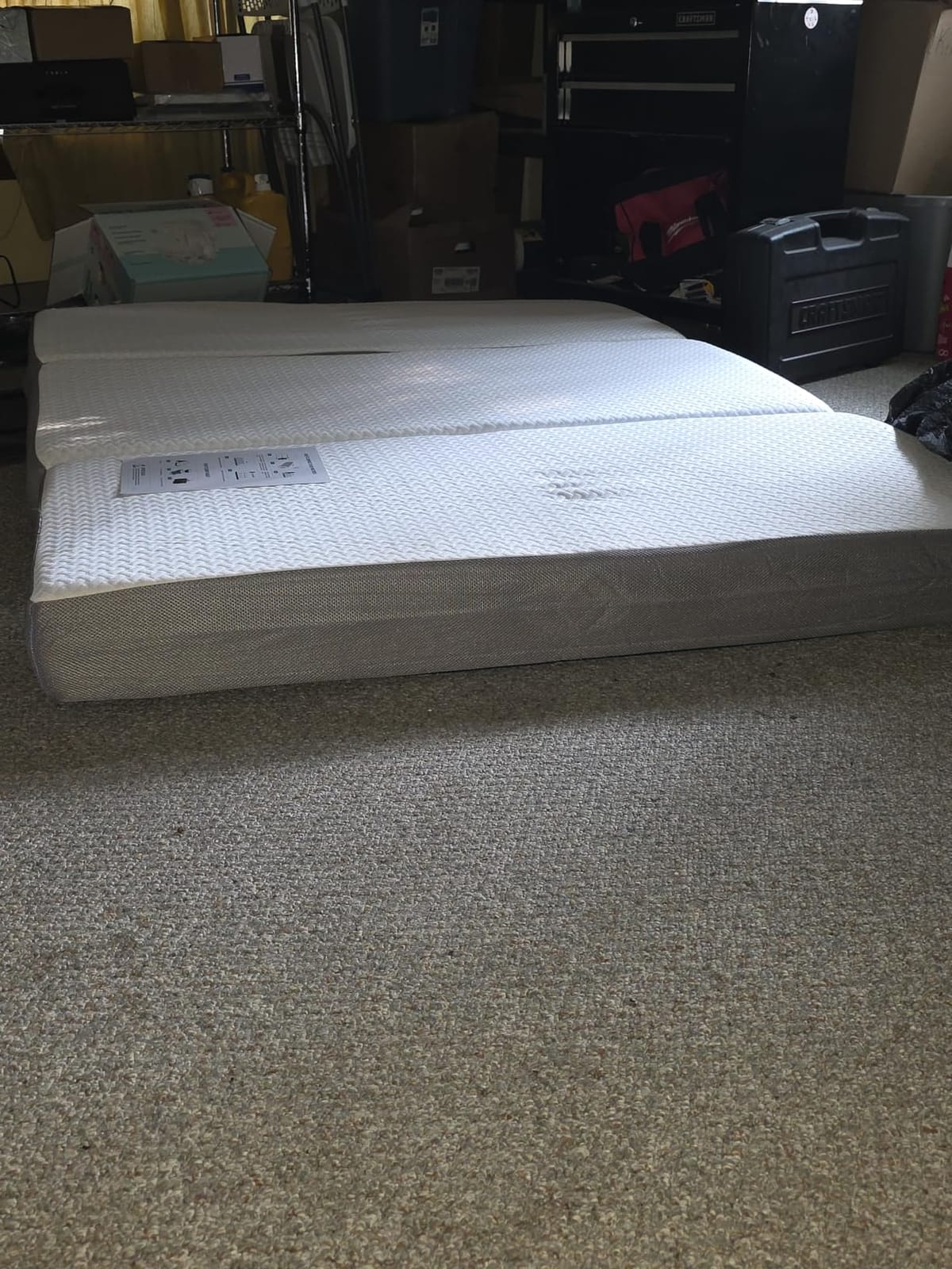 MASVIS Trifold Mattress, 4 Inch Memory Foam Foldable Mattress with Washable Cover, Tri-Folding Floor Bed for Camping, Twin customer photo 1
