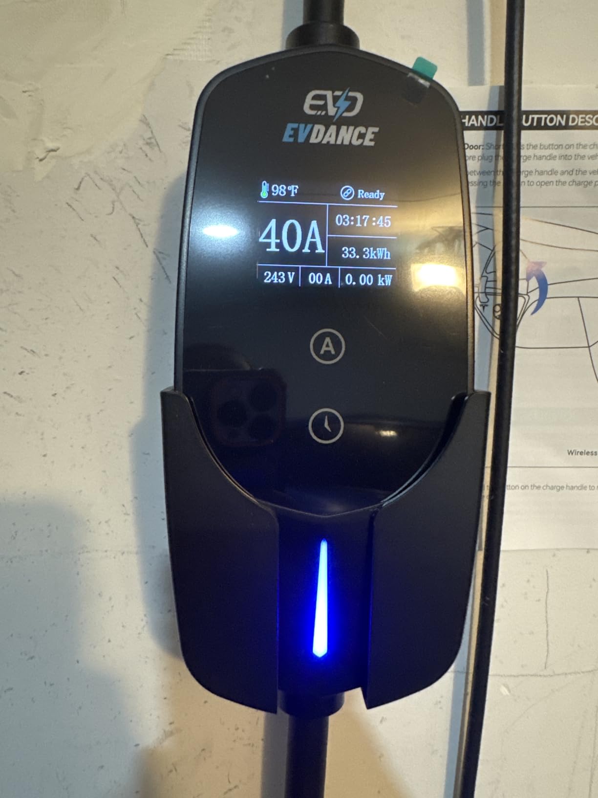 EVDANCE Level 2 EV Charger for Tesla, 40A / 9.6kW Fast Home EV Charging Station with NEMA 14-50 Plug, 25FT Cable, Adjustable Current & Delay Timer, Compatible with All Tesla Model 3/Y/S/X (NACS Plug) customer photo 2