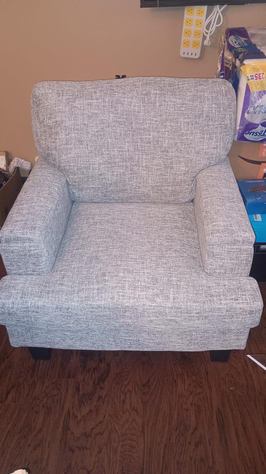Accent Chair with Armrest Storage, Modern Upholstered Reading Living Room Chairs, Comfy Large Armchair, Fabric Single Sofa Chair for Bedroom (Light Grey) customer photo 1