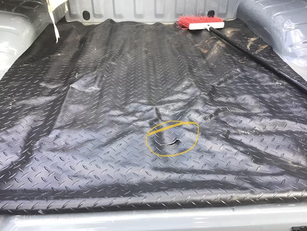 4 x 6 FT Utility Truck Bed Mat, All Weather Truck Bed Liner Mat Universal Size, Plastic Cargo Liner Protection Cargo Mat for Your Truck Van SUV Pickup - Black customer photo 1