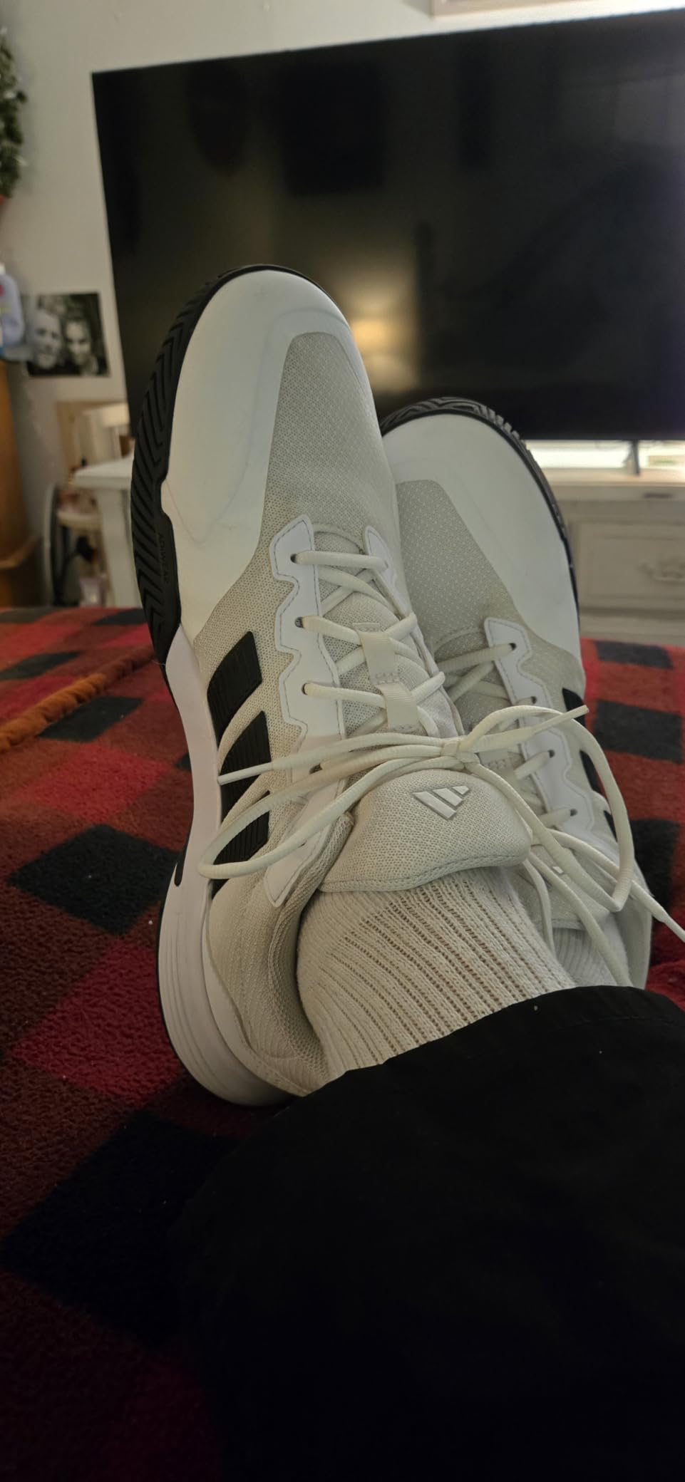 adidas Mens Gamecourt 2.0 Tennis Sneakers Shoes - Black customer photo 2