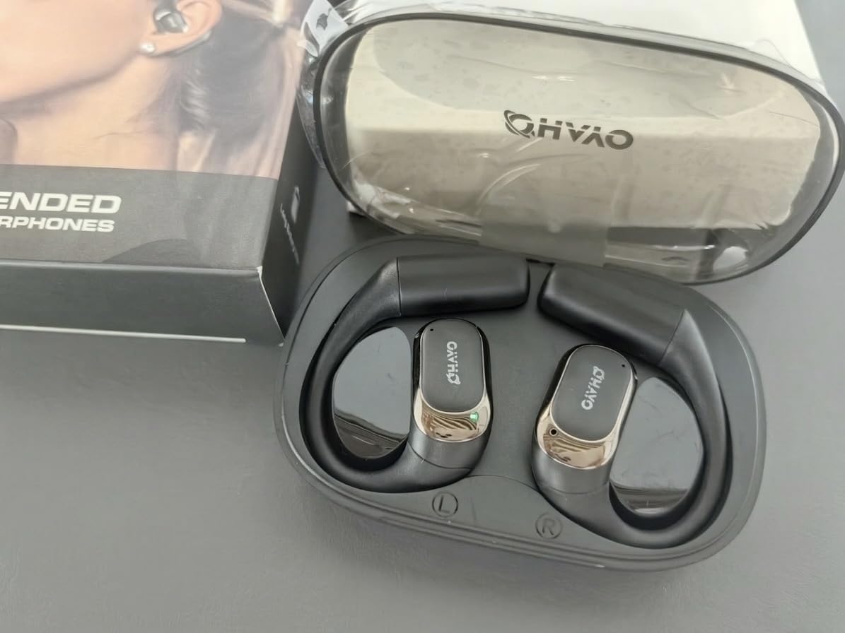 OHAYO Open Ear Headphones,Over Ear Earbuds with Ergonomic Earhook,Bluetooth Headphones 5.4 with Smart Digital Display,40H Playtime,IPX6 Waterproof,Touch Control Operate Fit Cycling,Running,Workout customer photo 2