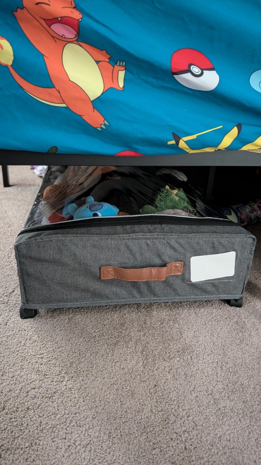 Yecaye 70L Large Under Bed Storage Containers with Wheels, 2Pack, Hemp Grey | Underbed Containers with Clear Lids, Under Bed Shoe Storage, Metal Rolling Drawer Organizer for Clothes, Shoes, and Blankets customer photo 1
