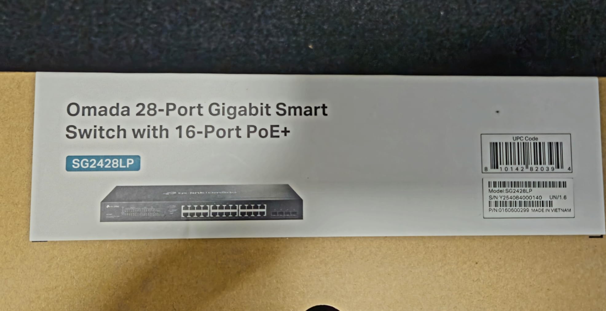 Omada SG2428LP, 24 Port Gigabit PoE+ Managed Switch | 16 PoE+ Ports, 8 Non-PoE Ports, 4 SFP Ports, 150W Budget, Fanless, L2 Managed, VLAN, ZTP, LAG, PoE Recovery, 5-Year Warranty customer photo 1