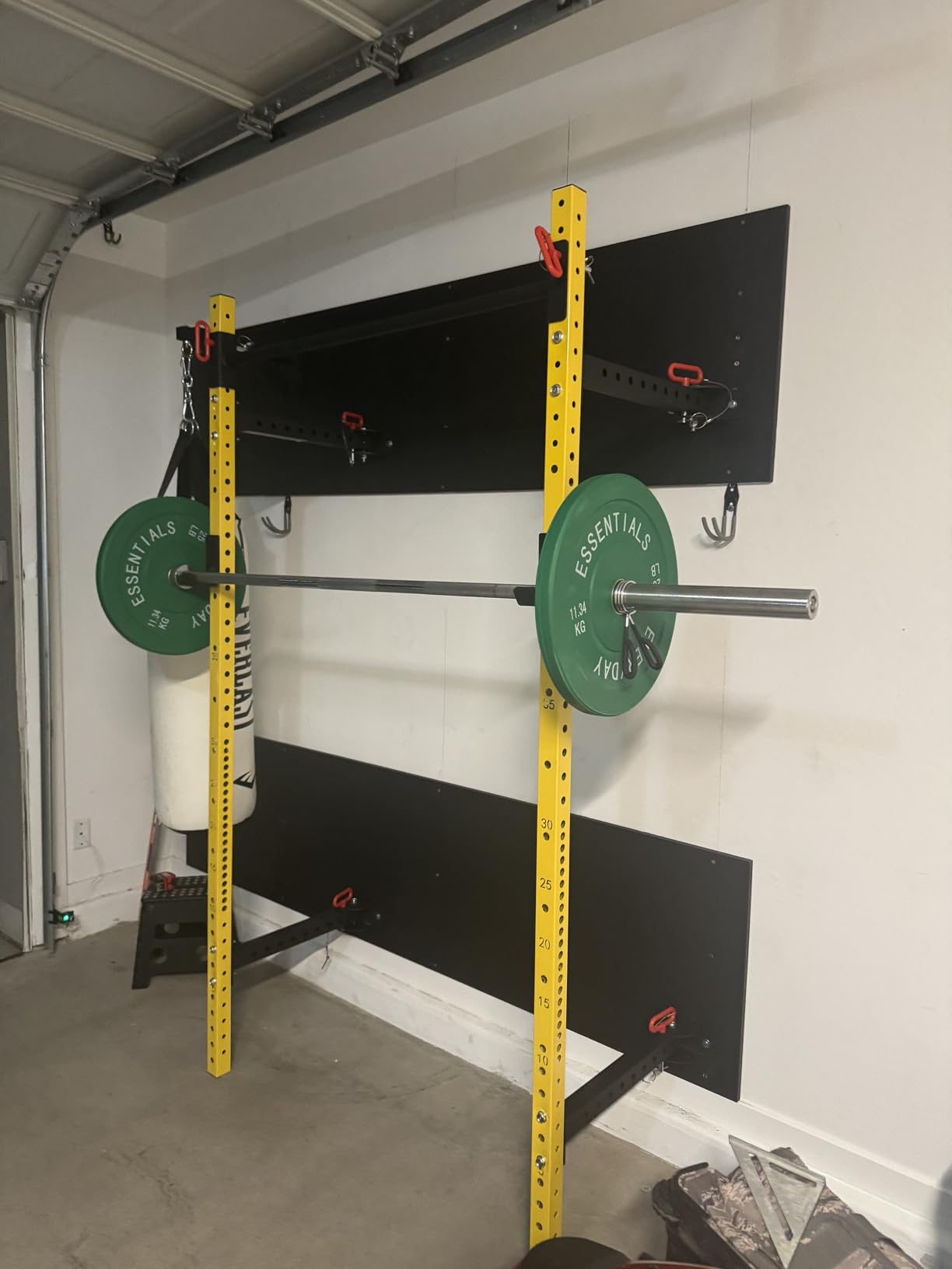 Soozier Folding Squat Rack Wall Mounted Power J Hooks Home Gym customer photo 1
