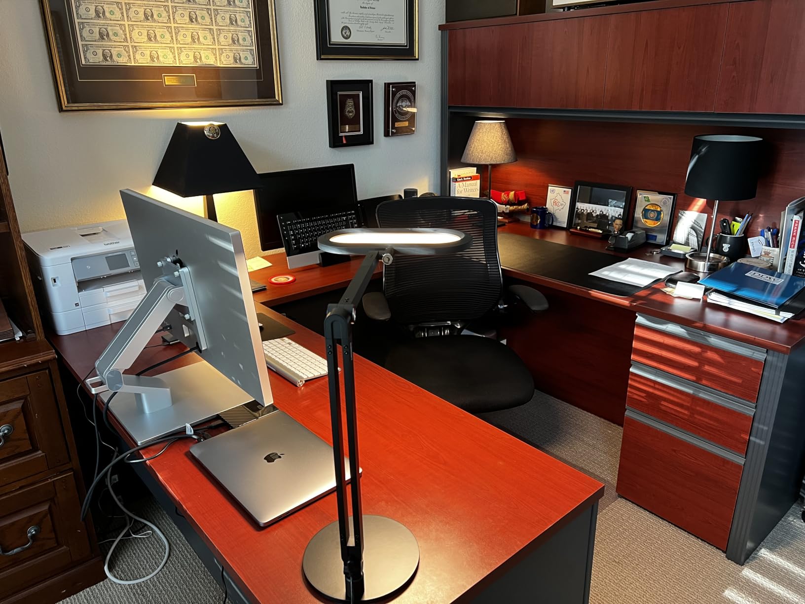 LitONES Premium LED Desk Lamp, Dual-Sided Soft Lighting with Knob Remote | Eye-Caring Diffused Light for Home Office, Video Conferencing, Zoom, Reading, Study, Craft, Stepless Dimming & Color, Memory customer photo 2