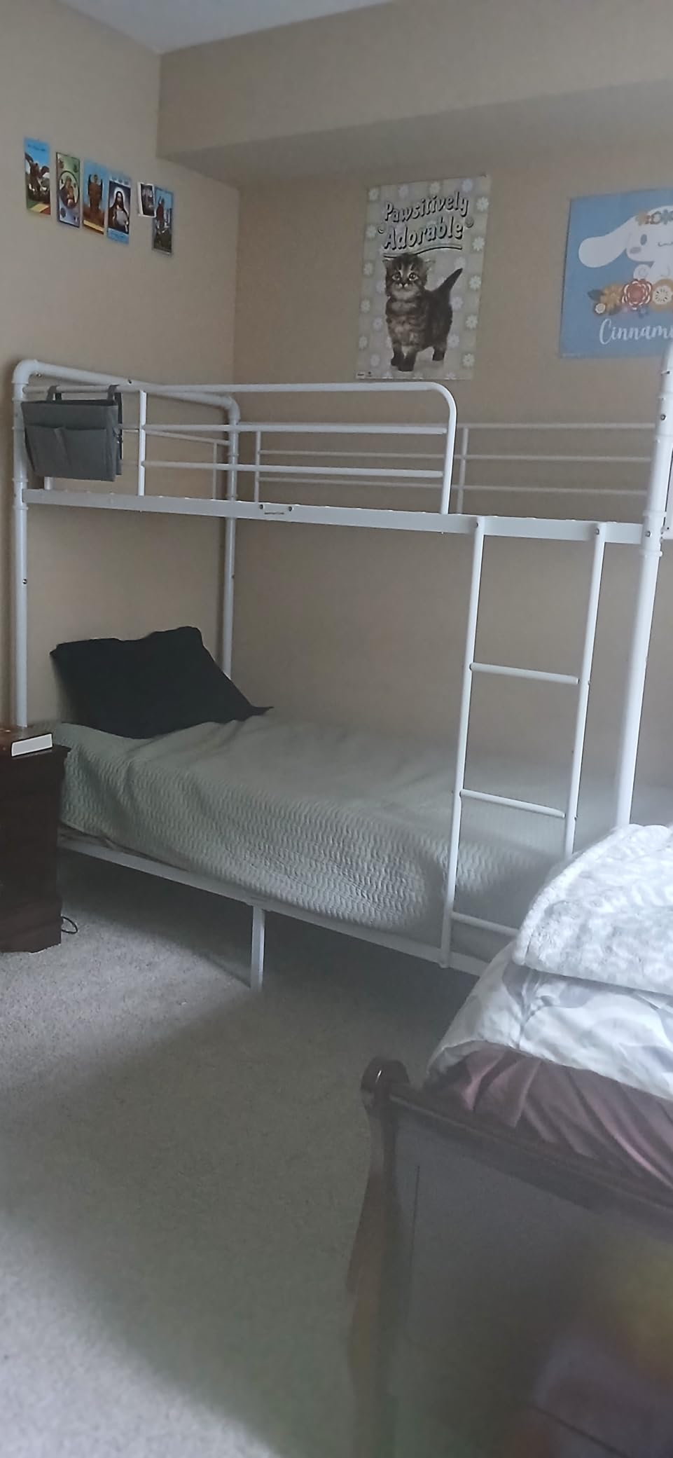 Jocoevol Bunk Bed Twin Over Twin, Heavy Duty Metal Bunkbeds with Ladder and Full-Length Guardrail, Convertible into 2 Individual Beds for Kids, Teens and Adults, Under-Bed Storage Space, Black customer photo 1