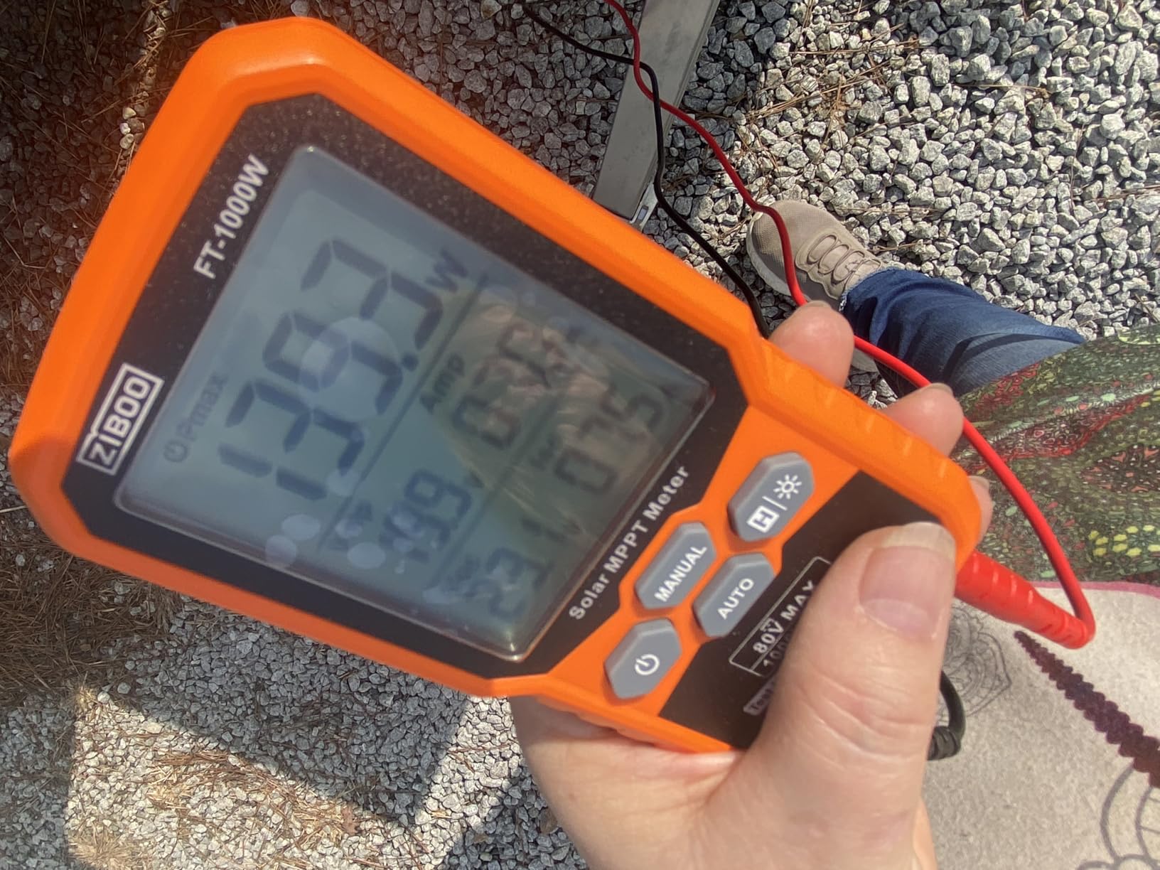 ZIBOO FT-1000W Solar Panel Tester MPPT Meter - 1000W Max Power, 80V/35A PV Module Tester for Voc/Isc, Open Circuit Voltage & Short Circuit Current, with Backlight & Data Hold customer photo 1