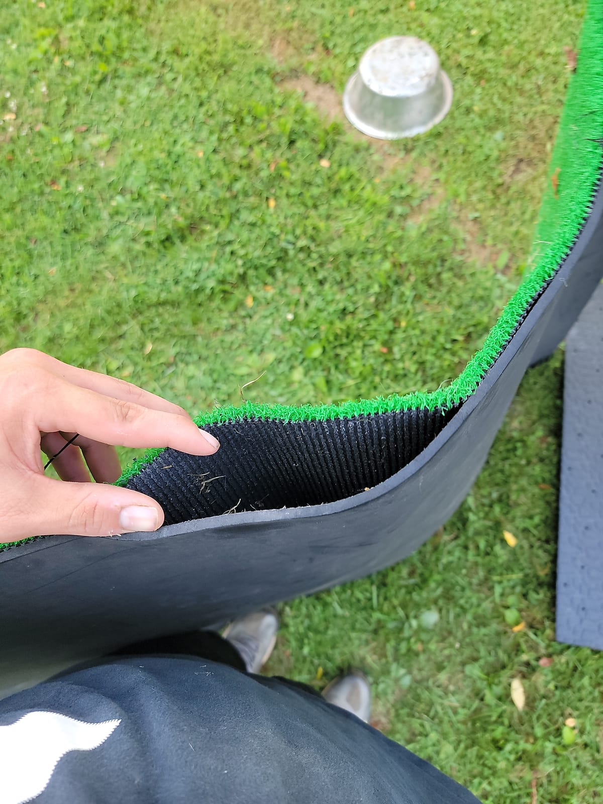 RELILAC Dual Turf Golf Mat with Ball Tray,5x4Ft 26-50mm Thickened Golf Hitting Mats for Indoor/Outdoor Practice,Turf Driving Range Mats for Golf Simulators and Chipping Swing Driving Training customer photo 2